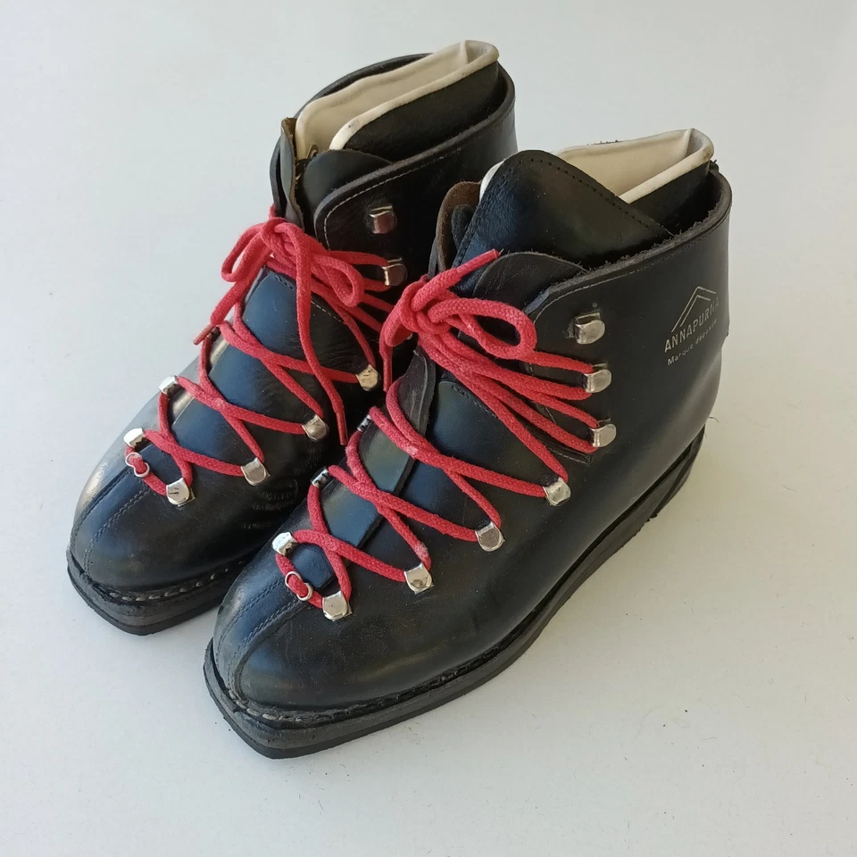Chaussures de ski ancienne cuir double laçage - ANNAPURNA CHAMONIX - T38 - Photo 2/4