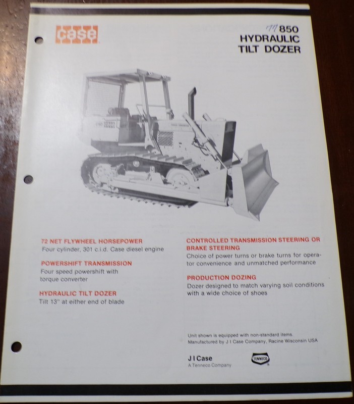 Case 850 Hydraulic Tilt Dozer Sales Brochure 1974