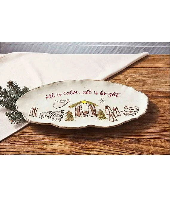 Plato Belén Navidad Mud Pie Farmhouse *NUEVO* Foto 2 de 2