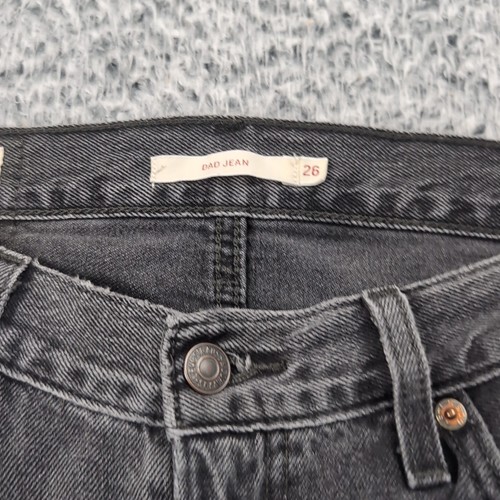 Levis Jeans Damen 26 Schwarz Distressed Baggy Dad High Rise Straight Leg Denim - Bild 4 von 11