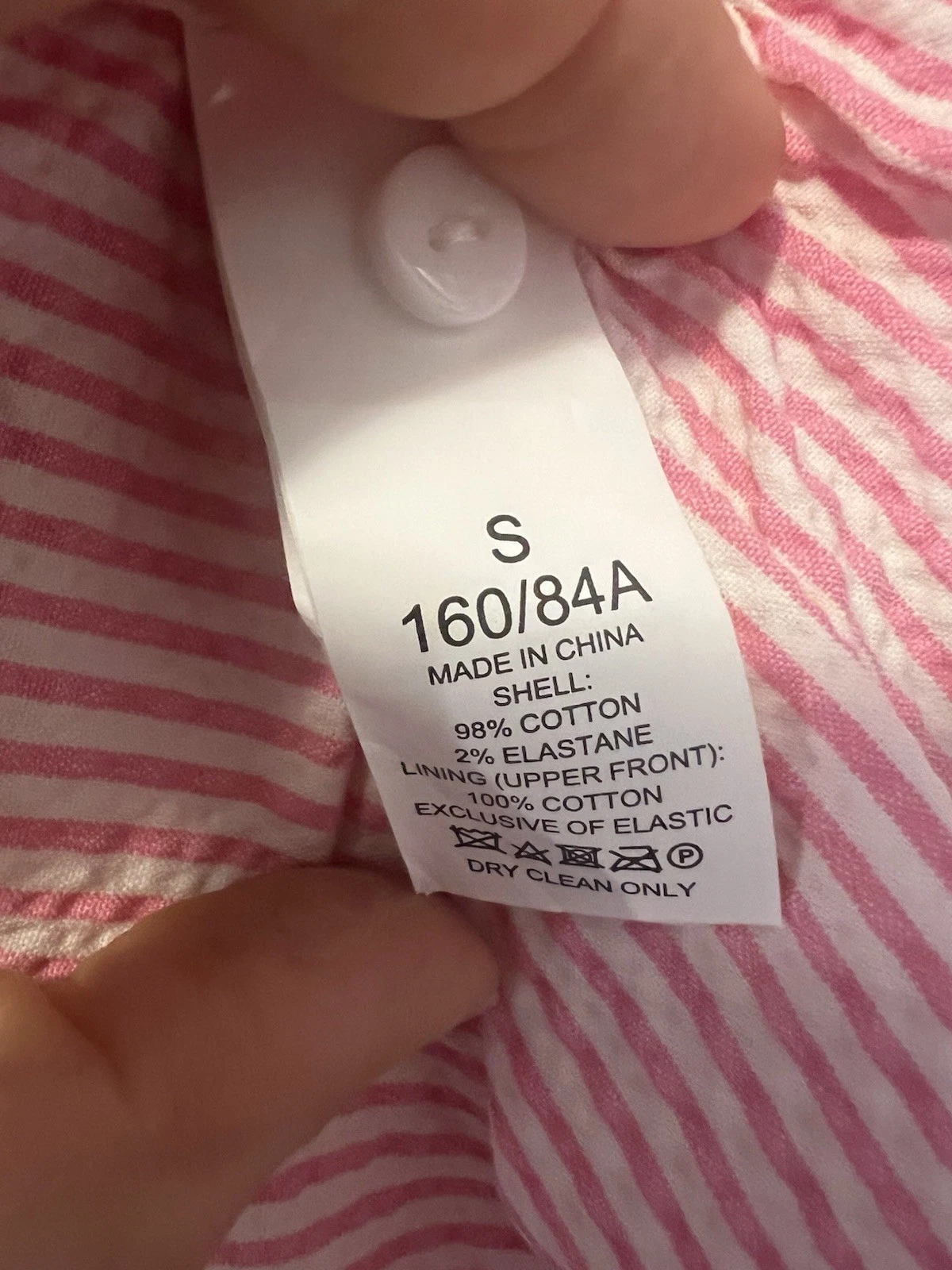 Abito con fiocco Seersucker rosa e bianco Kate Spade us intime ottimeioni condiz t