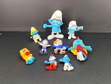 Smurfs Lot Vinyl Figures Wind-Up Train 1982 Peyo Puppet Walking Vintage / Modern