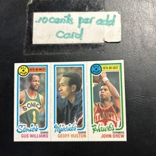 Gus Williams Geoff HUSTON John Drew Sonics Hawks Mavericks 1980 81 Topps Cb51d