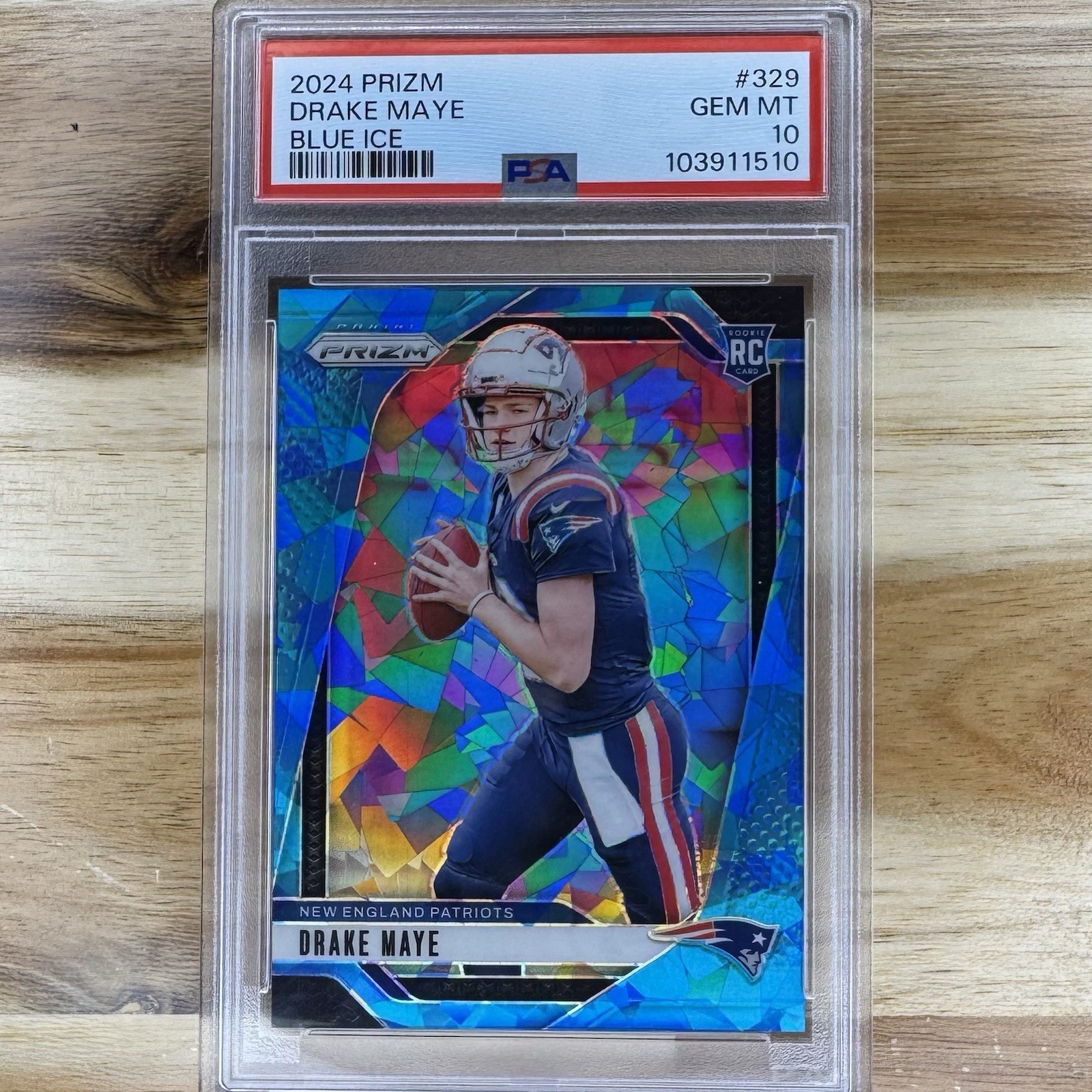 2024 PANINI PRIZM BLUE ICE #329 DRAKE MAYE ROOKIE RC /99 PSA 10