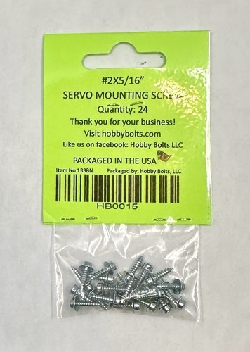 Hobby Bolts #2x5/16” Servo Mounting Screw, QTY:24pcs, RC Micro Fastener - Picture 2 of 5