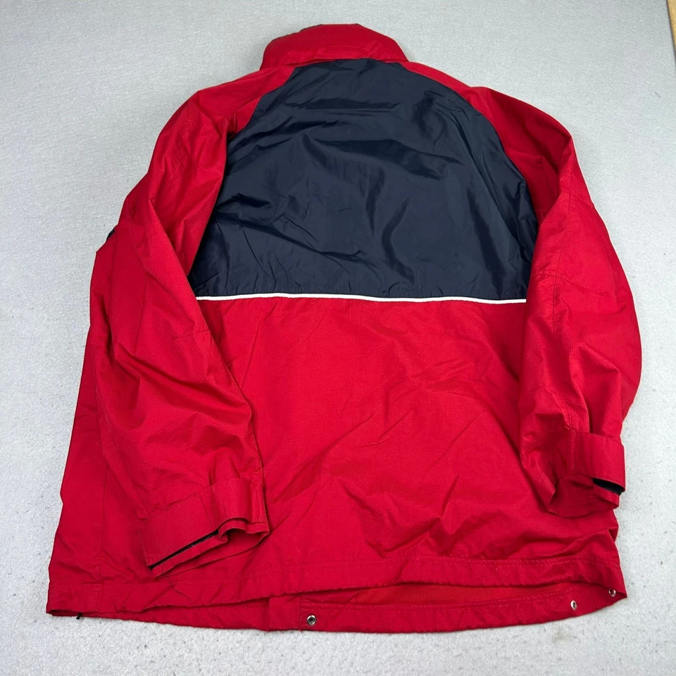 VTG Chaps Ralph Lauren Jacket Men XL Red Nylon Full Zip Hooded Lined Windbreaker - Image 4 of 4