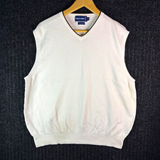 Polo Golf Ralph Lauren Men  s V-Neck Knit Sweater Vest White Cotton Golf XL