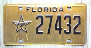 FLORIDA 1980'S SHERIFF LICENSE PLATE ORIGINAL PAINT NR