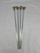 Kebob Grill Skewers Stainless Steel Brass Animal Axe Lot of 4 Vtg 