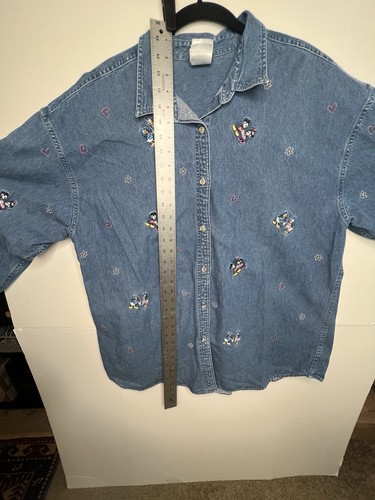 Camisa Denim Disney Mickey Minnie Donald & Daisy XXL Bordada Abotonada - Imagen 6 de 12
