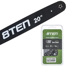 8TEN 20" Chainsaw Guide Bar & Chain .050 3/8 72DL for Husqvarna 372 365 33RM72E
