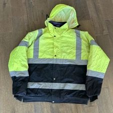 High Visibility Reflective Hi Vis Road Work Safety Adult M Bomber Jacket