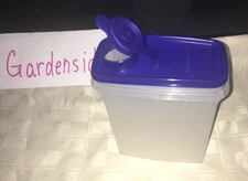 Vintage NEW Tupperware Sheer Jr. Cereal Storer Keeper Container BLUE Lid Seal