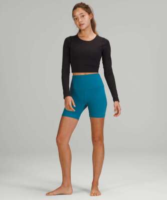 Lululemon Ebb to Street Long Sleeve Stretch Cropped Pullover Top
