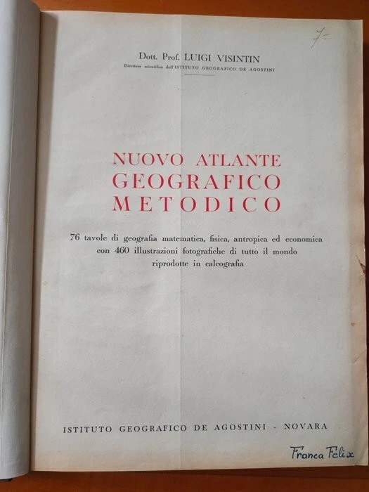 Luigi Visentin - Nuovo atlante geografico metodico - prima edizione 1940 - Immagine 2 di 4
