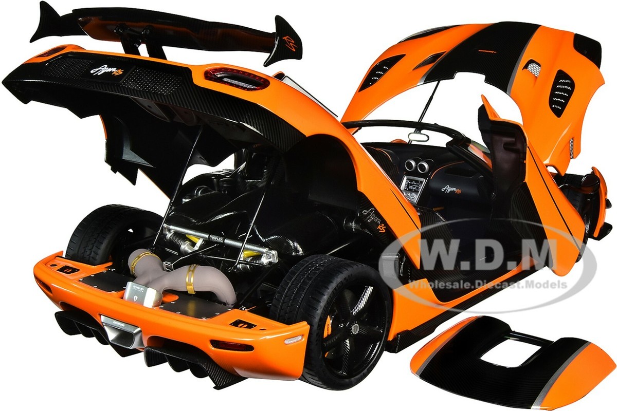 KOENIGSEGG AGERA RS CONE ORANGE W/CARBON ACCENTS 1/18 MODEL CAR BY