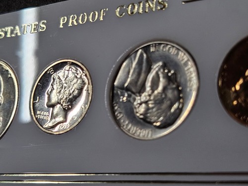 🌟 1939 US Proof 5-Coin Set in White Case Nice Silver Walking Liberty & Penny - Imagen 9 de 15