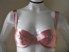 VICTORIA'S SECRET VTG 90's Very Pretty Soft Shiny Pink Bra Liquid Satin 34 B