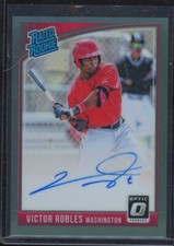 (#2/25) 2018 Donruss Optic Victor Robles Auto RC Holo Silver Prizm Rookie ONCARD