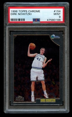 1998-99 Topps Chrome Dirk Nowitzki Rookie PSA 9 Mint RC #154 