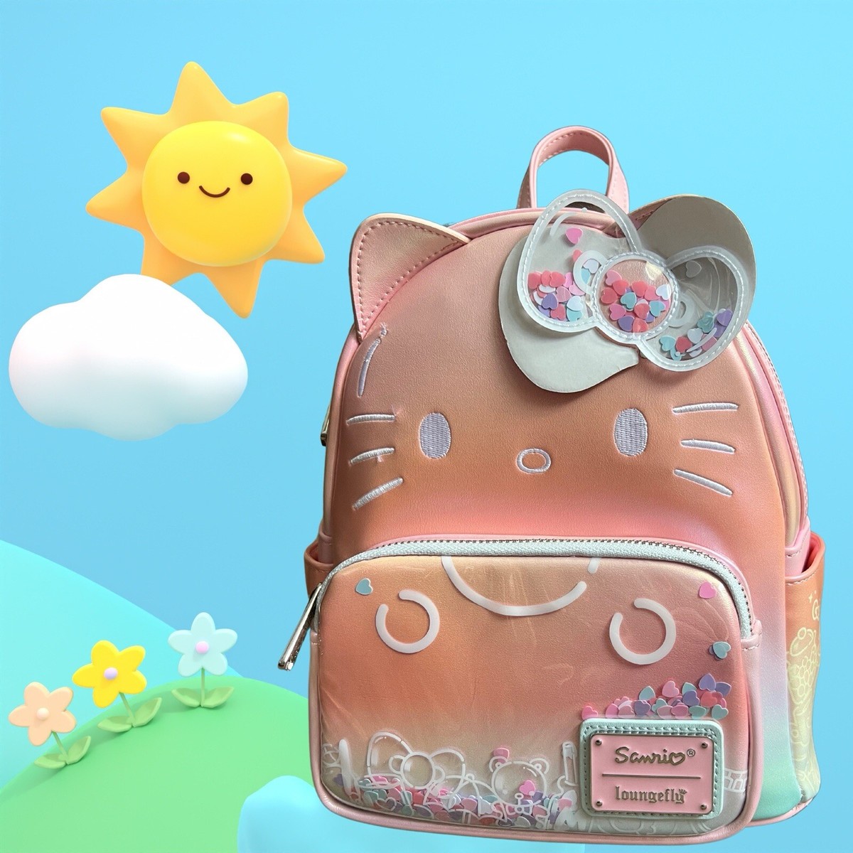 Loungefly Sanrio Hello Kitty 50th Anniversary Pink Mini Backpack NWT Hello Kitty Loungefly Sanrio 50th Anniversary Clear Pink  main image 3