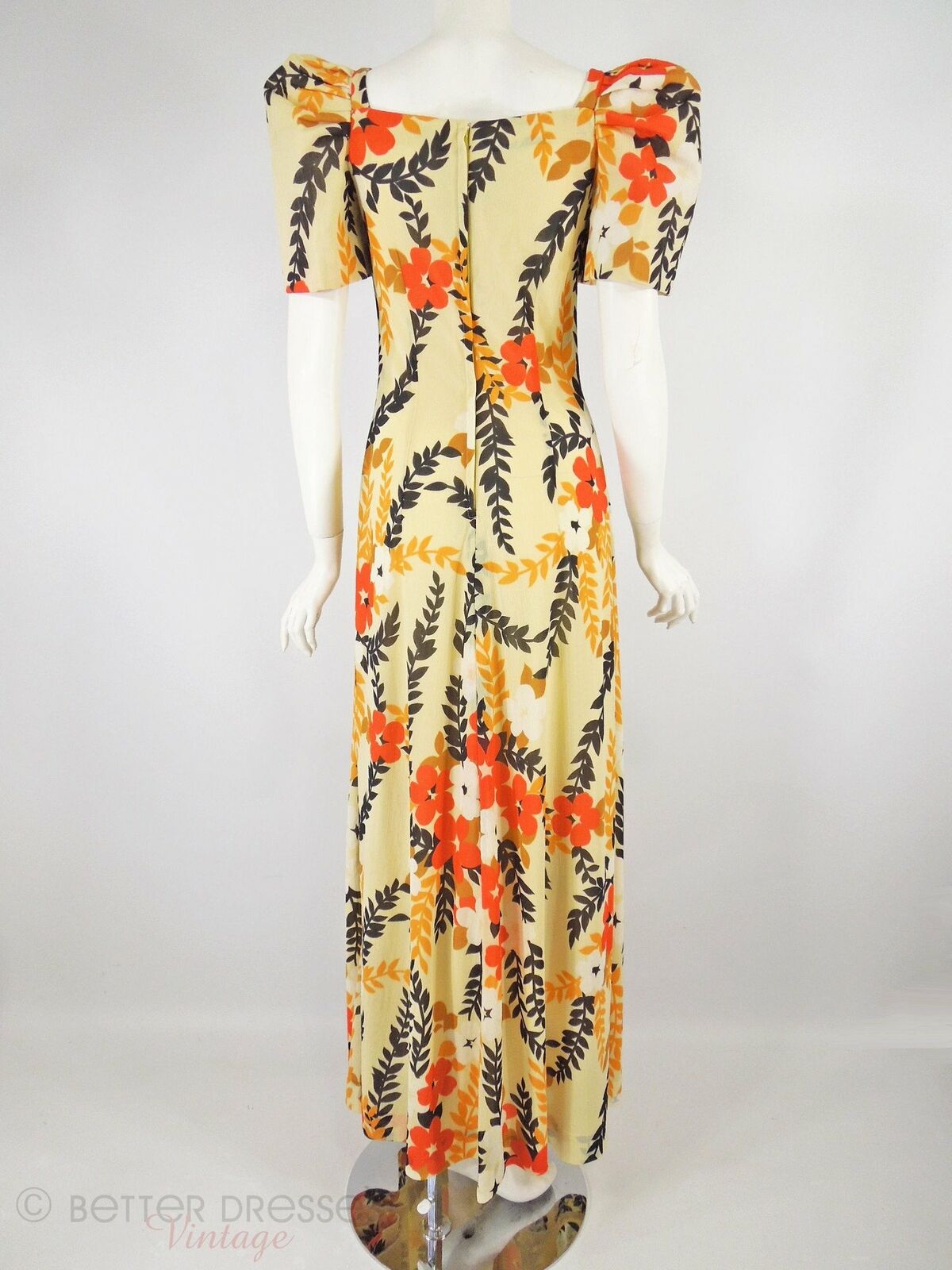 Vintage 60s 70s Does 30s 40s Floral Maxi Dress - … - image 4