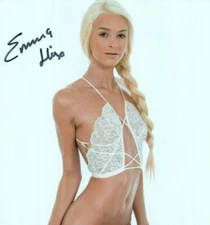 Emma Hix Sexy In A Lingerie Signed 8x10 Photo Adult Model COA Proof 186B