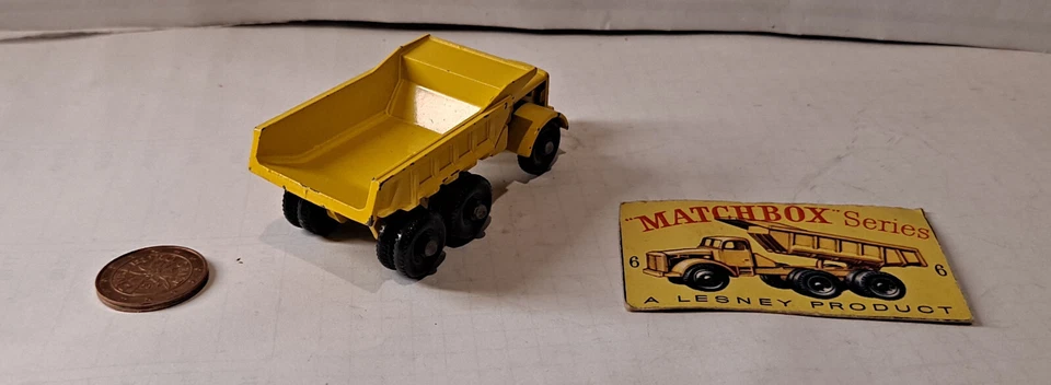2364. LESNEY MATCHBOX N.6 2nd Issue Euclid Quarry truck Con Ritaglio scatola - Immagine 3 di 4