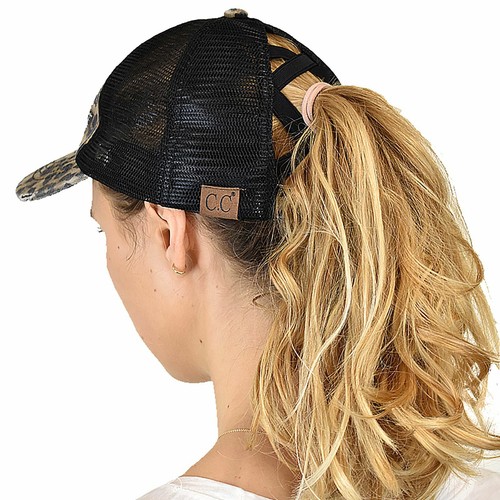 C.C Ponycap Messy High Bun Ponytail Adjustable Mesh Trucker Baseball Cap Hat - Picture 28 of 97