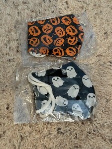 Youth Face Mask Cloth Washable Filter Pocket, Wire, Ghosts Halloween Child Size
