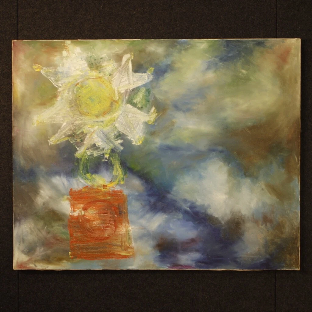 Cuadro holandés moderno abstracto técnica mixtas lienzo marco pintura 900