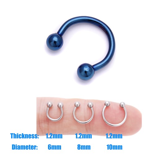 Anillo de nariz de herradura de acero quirúrgico anillo de labios anillo de dientes anillo de aro Daith Tragus - Imagen 6 de 7