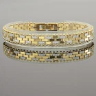 Bracelet Gold Silver Plated 750 Gold 18 Karat For Women Men Diamond Cut B473