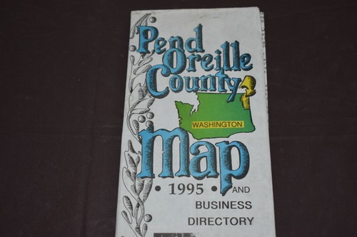 Directorio de mapas y negocios Pend Oreille del condado de Washington 1995 33""x 22,5"" colorido - Imagen 2 de 11