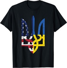Ukrainian American Flag Symbol Love Support US Ukraine Gift Unisex T-Shirt