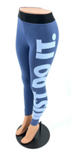 Nike JUST DO IT Leggings High Rise Full Length Blue Size Small