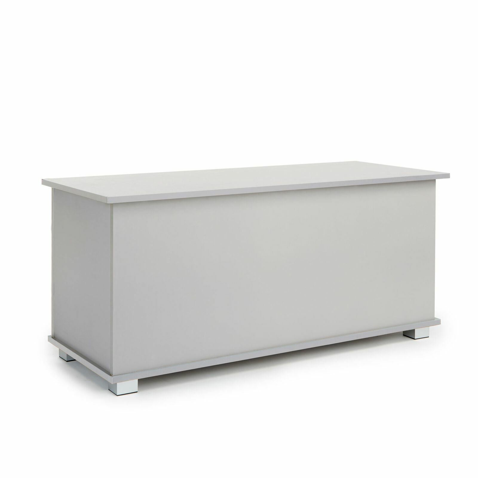 Ottoman Storage Chest Grey Toy Chest Bedding or Blanket Box Large Wooden eBay