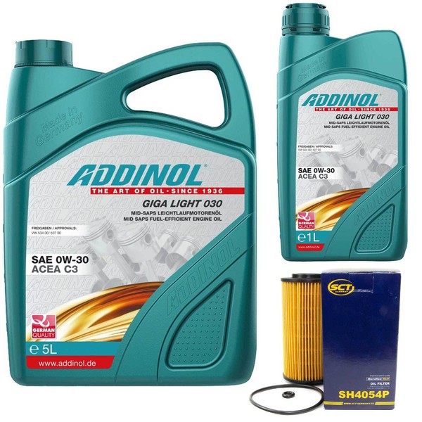 MotoröL Set Addinol 0W-30 Giga Light 6 Liter + ÖLfilter FüR Hyundai I30 KIA 1.6-image