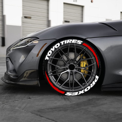 TOYO TIRES PROXES Tire Letters Sticker 1.20'' With 8 Pcs Red