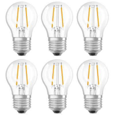 6 x Osram LED Filament Tropfen 2,8W = 25W E27 klar 250lm warmweiß 2700K DIMMBAR