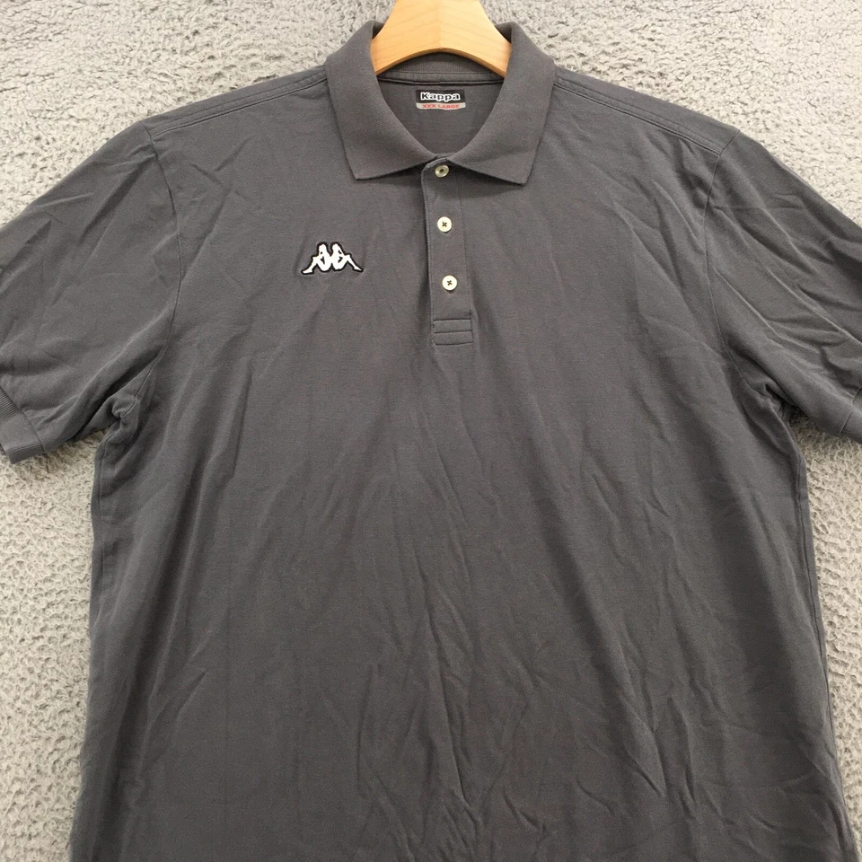 Camisa Polo Kappa Para Hombres 3XL Gris Botón Frontal Manga Corta Informal Cuello Pullover Foto 2 de 4