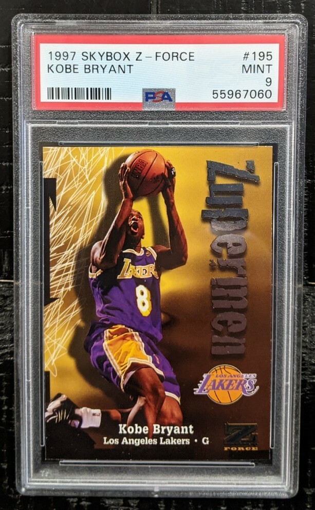 1997 Skybox Z-Force Kobe Bryant ZUPERMAN PSA 9 MINT #195 2nd 1997 Skybox Z-Force Kobe Bryant ZUPERMAN PSA 9 MINT #195 2nd