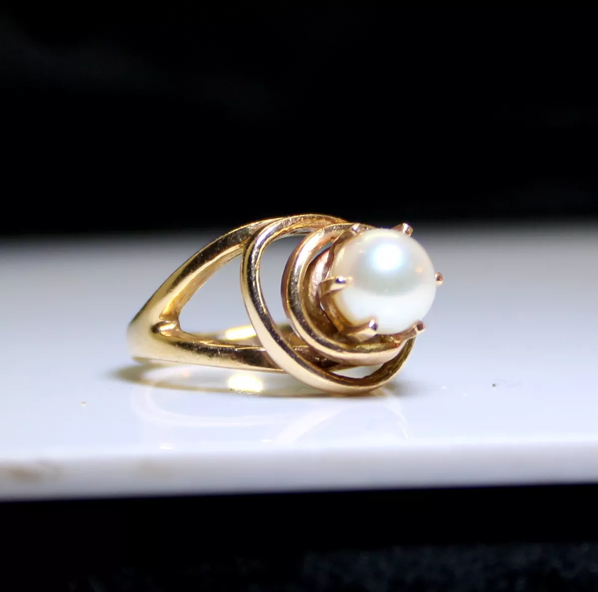 Antique gold pearl sale ring