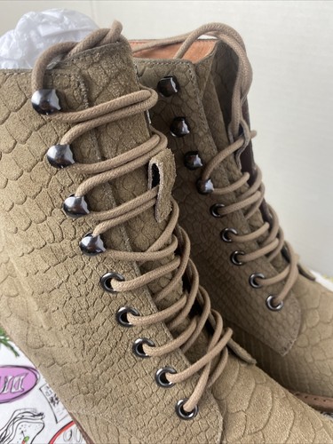 Jeffrey Campbell Free People Elmcroft Khaki Matte Snake Boots US Size 7M - Picture 5 of 18