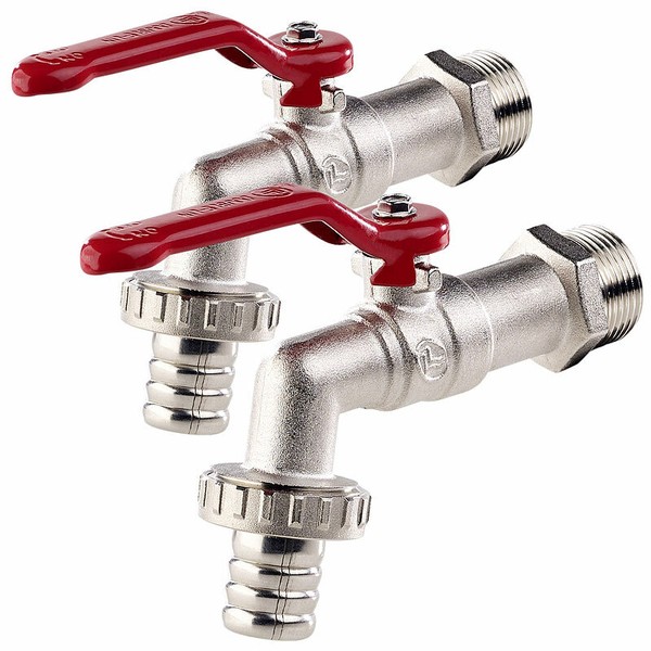 2Er-Set WasserhäHne Mit Kugelauslaufventil Und 3/4-Zoll-Anschluss-image