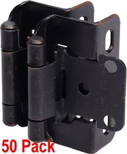 Partial Overlay Cabinet Hinges 1/2” (25 Pair - 50 Pack) (Oil Brushed