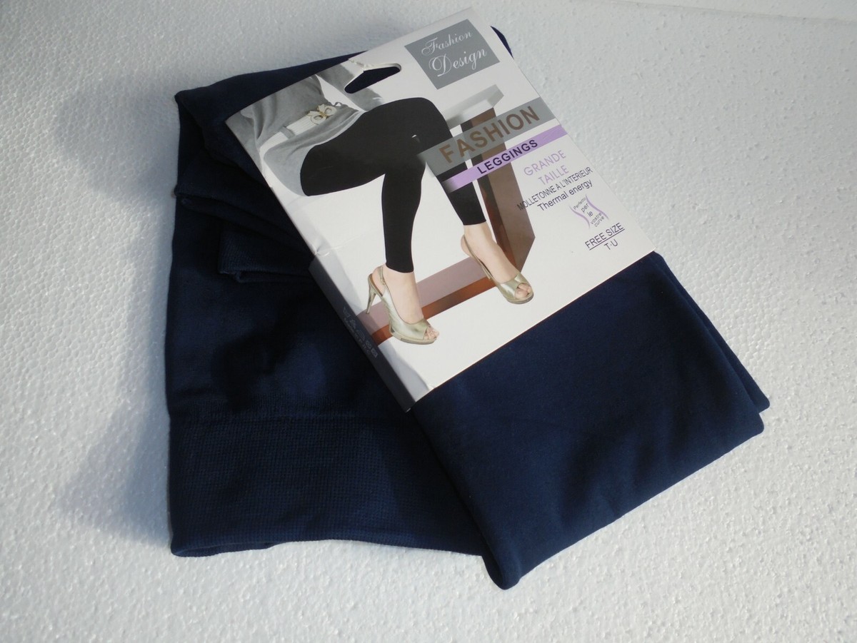FASHION DESIGN LEGGINGS OPAQUES HIVER COLORIS MARINE EN COTON