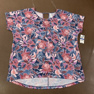 Ideology Women's Size XL Wall Flower Colorful Short Sleeve Athletic T-Shirt NWT