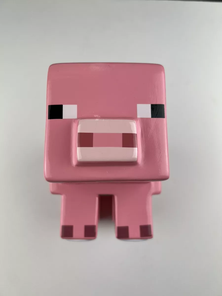 Minecraft Pig Ceramic Piggy Bank, 100% Ceramic, Pink, Mojang 