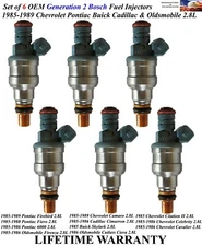 Set of 6 OEM Gen 2 Bosch Fuel Injectors For 1985-1989 Chevrolet Camaro 2.8L V6